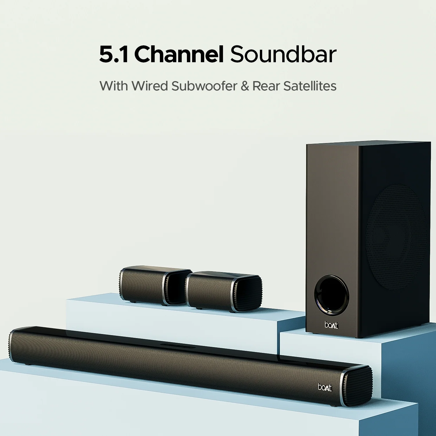 boAt Aavante Bar 2400 | Bluetooth Soundbar with 180W RMS Sound, 5.1 Channel with Wired Subwoofer, 2 Rear Satellite Speakers - Image 4