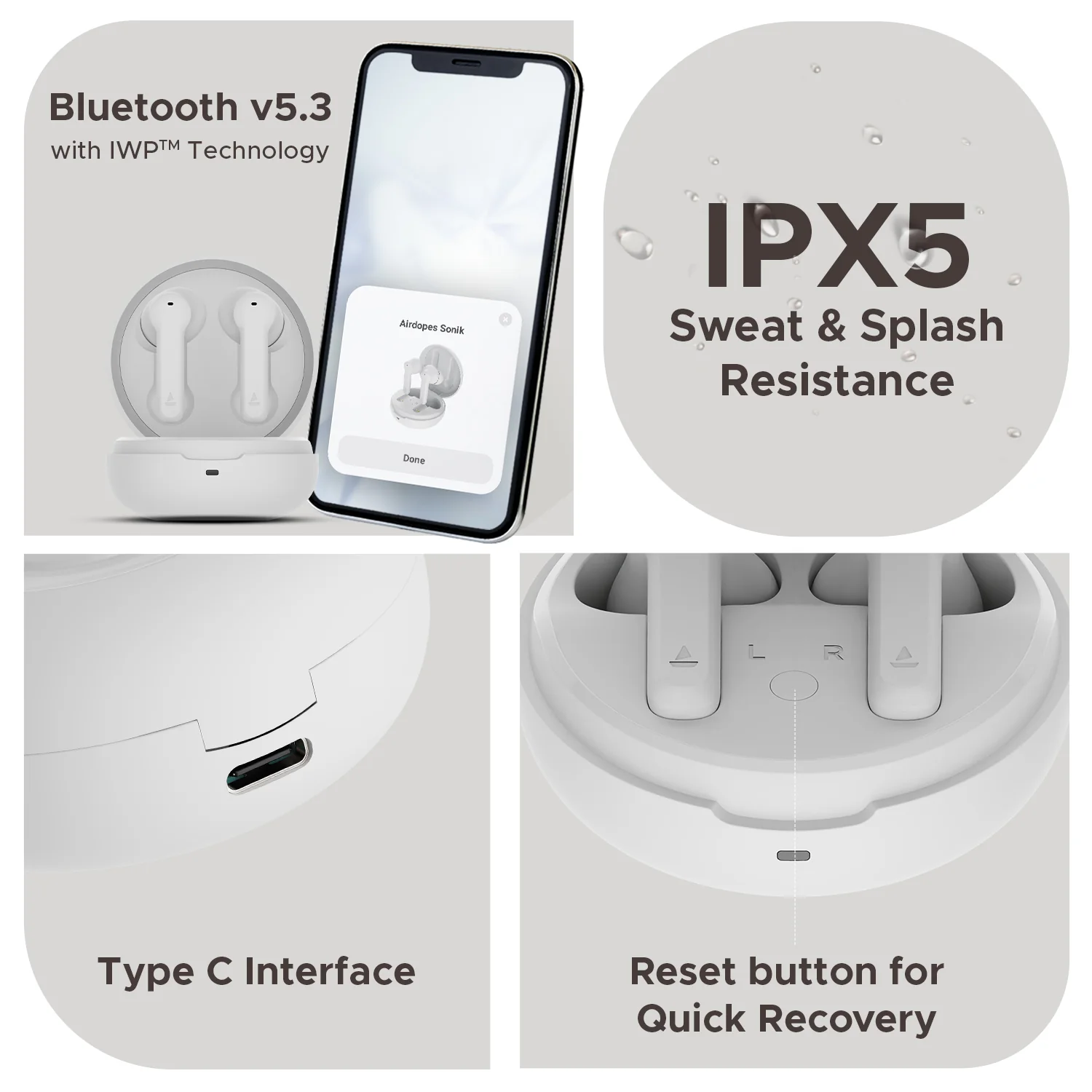 boAt Airdopes Sonik | Wireless Earbuds with 60 Hours Playback, Bluetooth v5.3, ENx™ Technology, ASAP™ Charge - Image 6