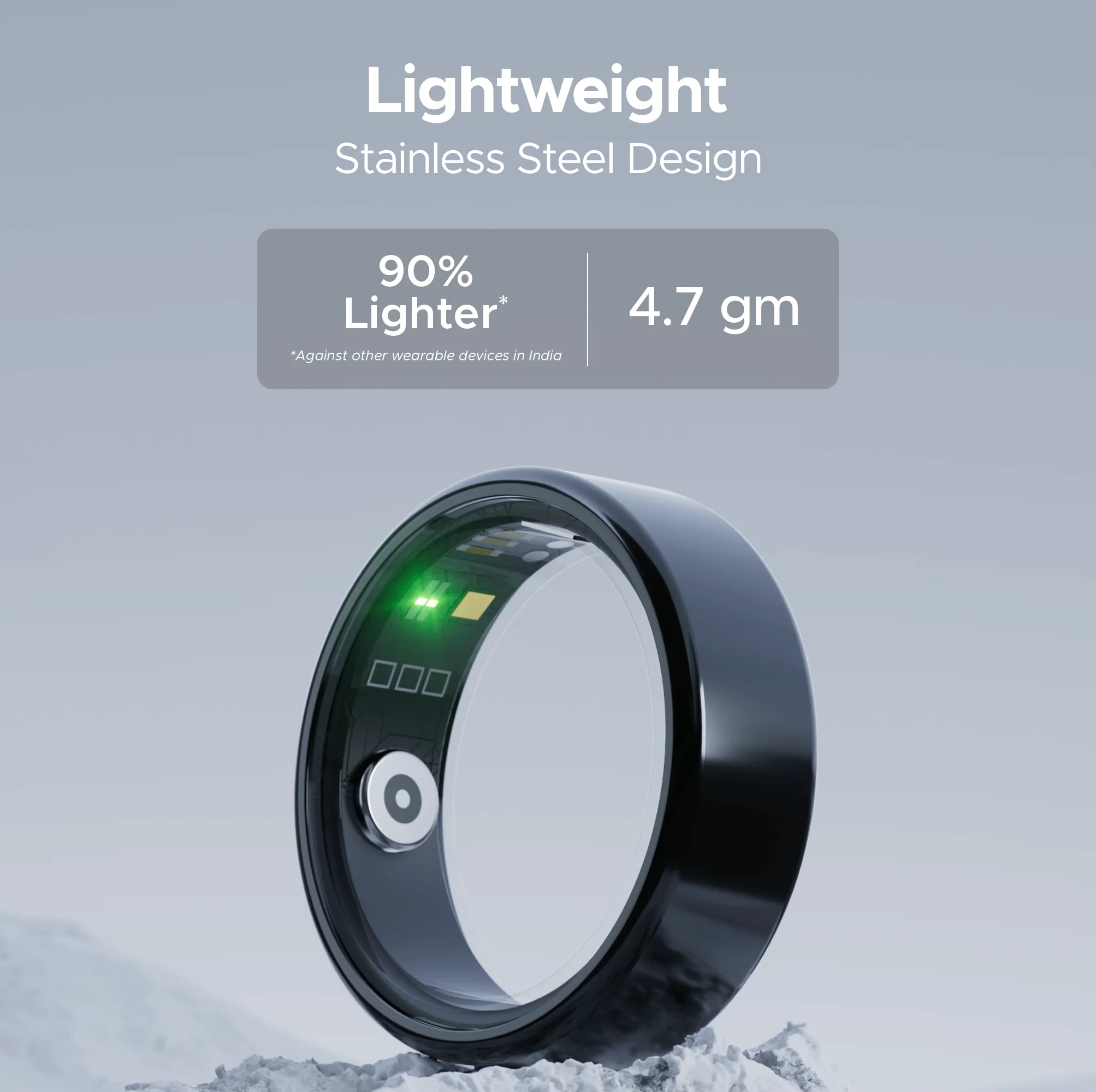 boAt Smart Ring Active | Smart Ring with Stainless Steel Design, 90% Lighter, Health Monitoring, Magnetic Charging Case HME - Image 4