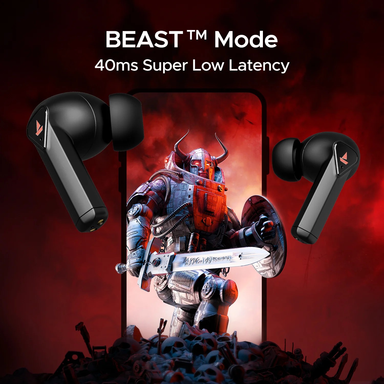 boAt Immortal 150 | Wireless Earbuds with BEAST™ Mode, 40 Hours Playback, ASAP™ Charge, LED Lights - Image 3