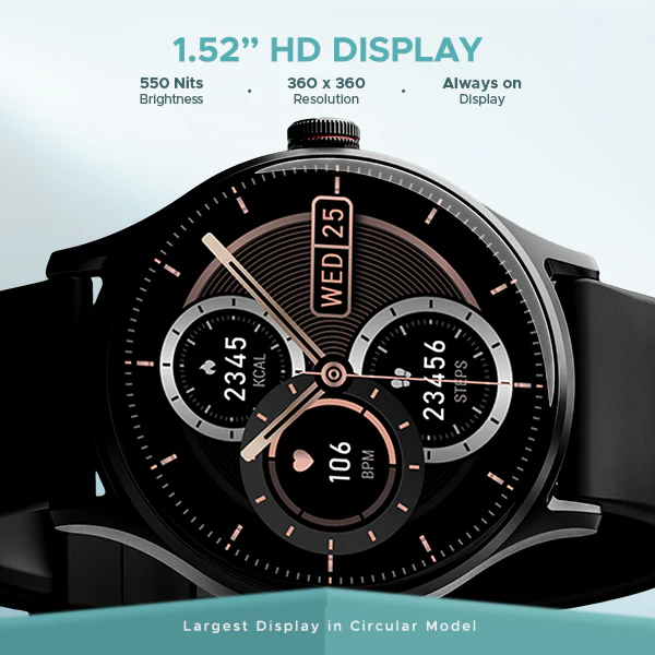 boAt Lunar Vista | Smartwatch with 1.52" (3.86cm) Vivid Round Display, BT Calling,  100+ Sports Modes, AI Voice Assistant - Image 6