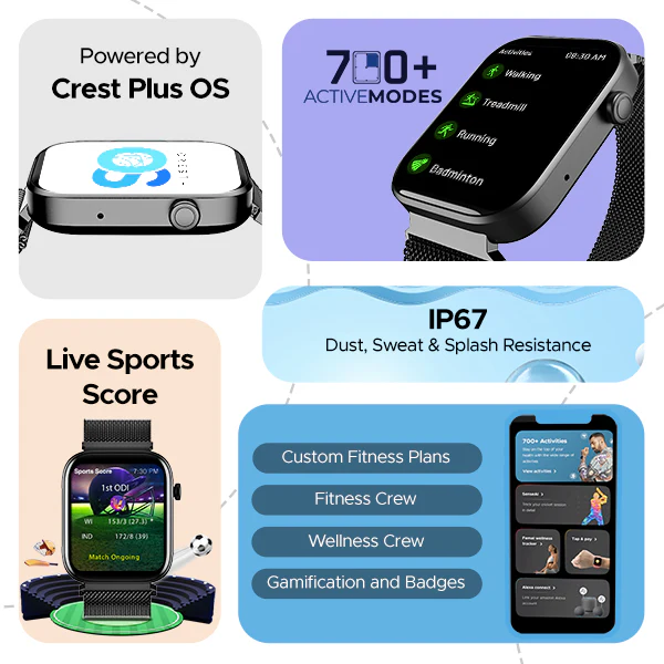 boAt Wave Call 2 | Smartwatch with Bluetooth Calling, 1.83" (4.64cm) HD Display, 700+ Active Modes, 1000+ Watch Faces, Crest OS+ - Image 28